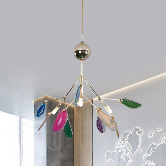 Nordic Agate Stone Chandelier | Modern Chandelier Light | Unique Home Decor | Metal | 11.8"–23.6"