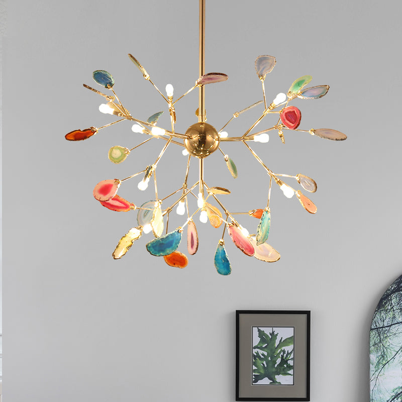 Nordic Agate Stone Chandelier | Modern Chandelier Light | Unique Home Decor | Metal | 11.8&quot;–23.6&quot;