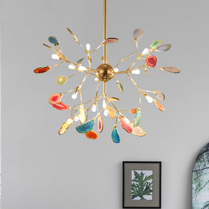 Nordic Agate Stone Chandelier | Modern Chandelier Light | Unique Home Decor | Metal | 11.8&quot;–23.6&quot;