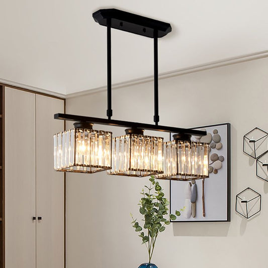 Multi-Head Glas Chandelier | Modern Matsal Belysning | Justerbar Höjd
