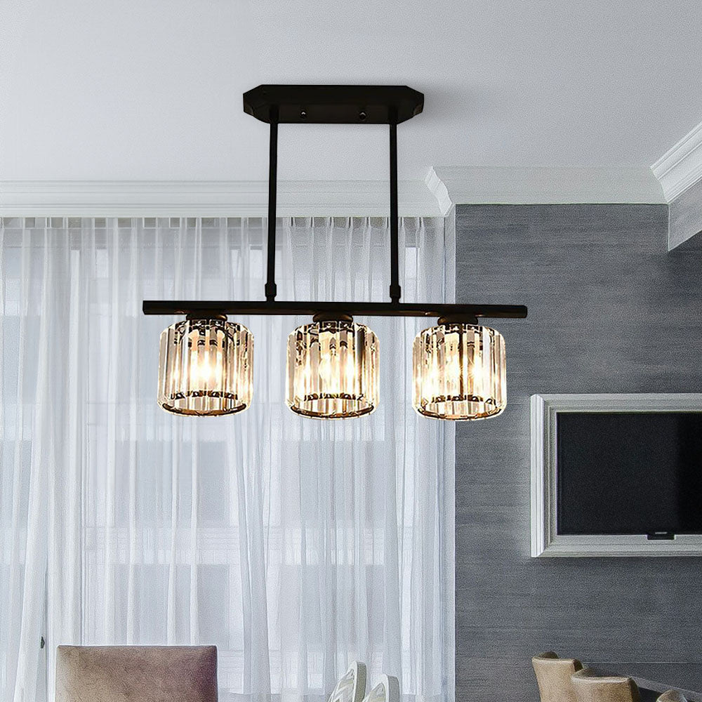 Multi-Head Glas Chandelier | Modern Matsal Belysning | Justerbar Höjd