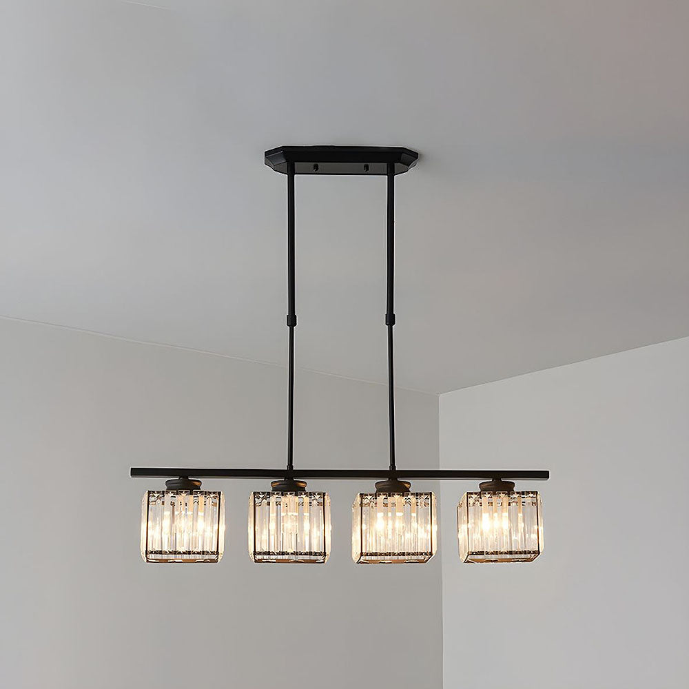 Multi-Head Glas Chandelier | Modern Matsal Belysning | Justerbar Höjd