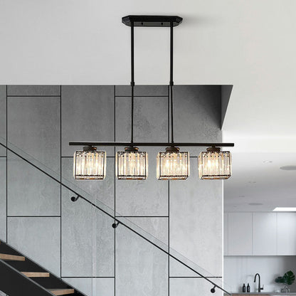 Multi-Head Glas Chandelier | Modern Matsal Belysning | Justerbar Höjd