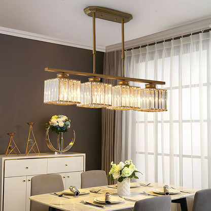 Multi-Head Glas Chandelier | Modern Matsal Belysning | Justerbar Höjd