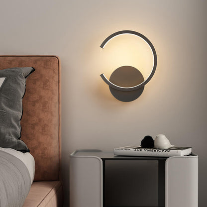 Minimalistisk rund LED-vägglampa med arm, 1 ljus