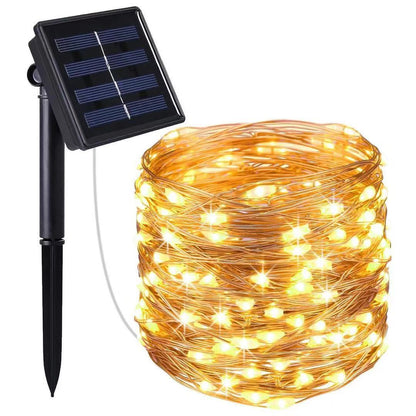 Vattentålig ljusslinga med solenergi