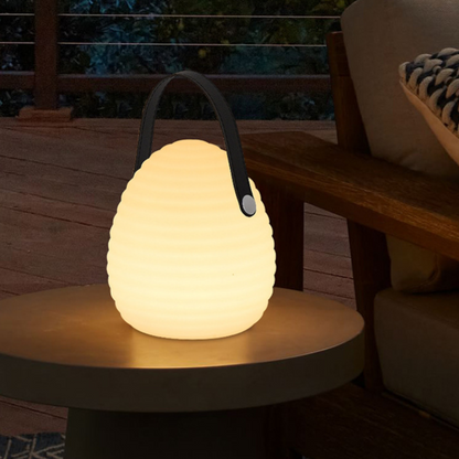 Carvallo Modern LED Utomhuslampa | 16 Färger &amp; Fjärrkontroll | Uppladdningsbar &amp; Vädertålig | Ø16 cm × H20 cm