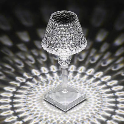 Kristallbordslampa med 3 dimbara belysningsalternativ