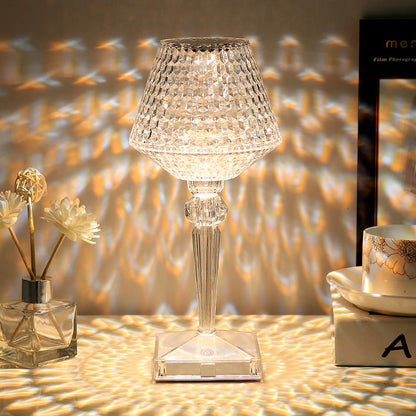 Kristallbordslampa med 3 dimbara belysningsalternativ