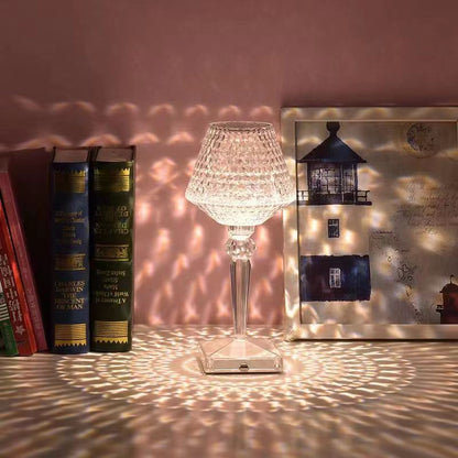 Kristallbordslampa med 3 dimbara belysningsalternativ