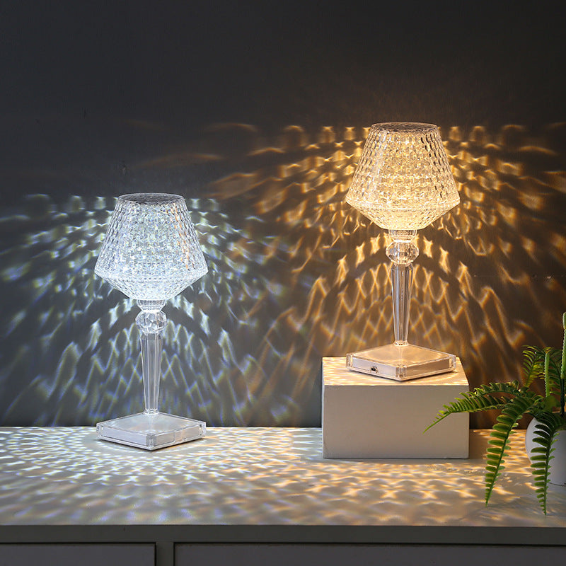 Kristallbordslampa med 3 dimbara belysningsalternativ