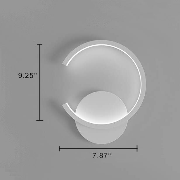 Minimalistisk rund LED-vägglampa med arm, 1 ljus
