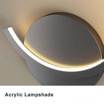 Minimalistisk rund LED-vägglampa med arm, 1 ljus