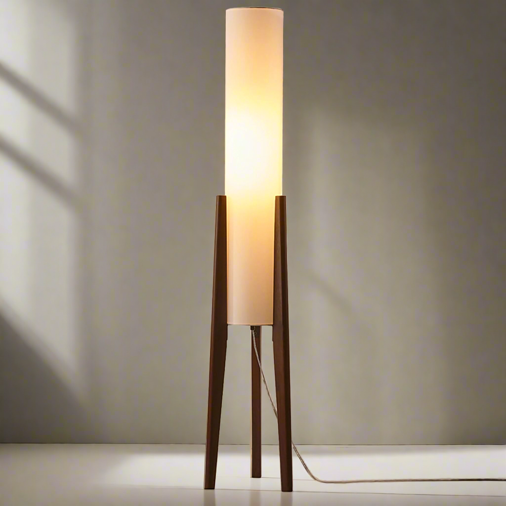 Lunara | Massivträstat lamp från valnöt med LED-ljus