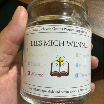 Handgjord 90-dagars bibelversglas