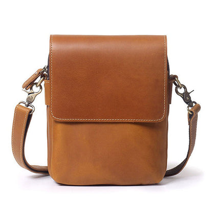 Herrars Crazy Horse Leather Crossbody Bag – Retro Cowhide Messenger Bag