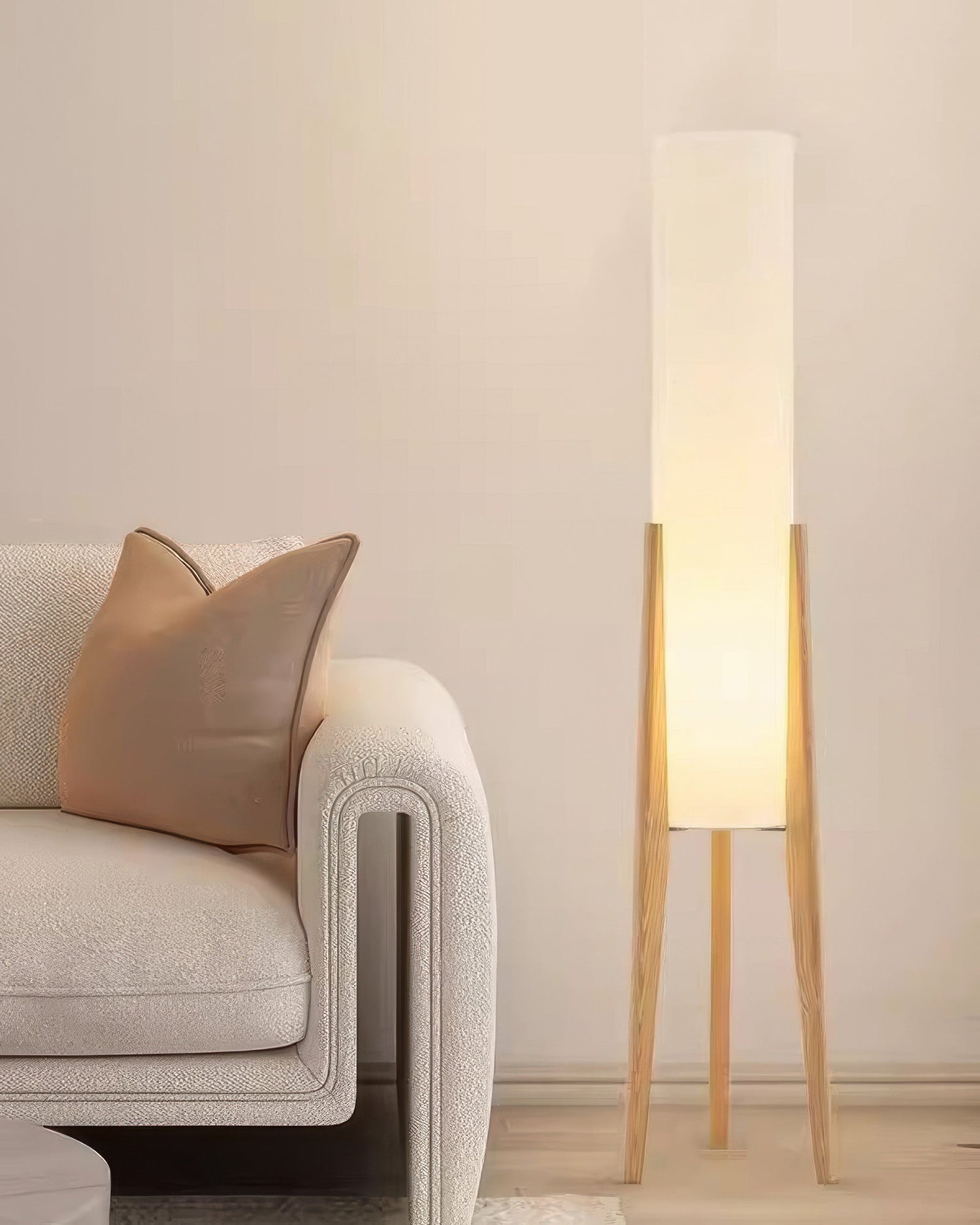 Lunara | Massivträstat lamp från valnöt med LED-ljus