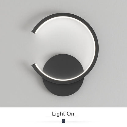 Minimalistisk rund LED-vägglampa med arm, 1 ljus