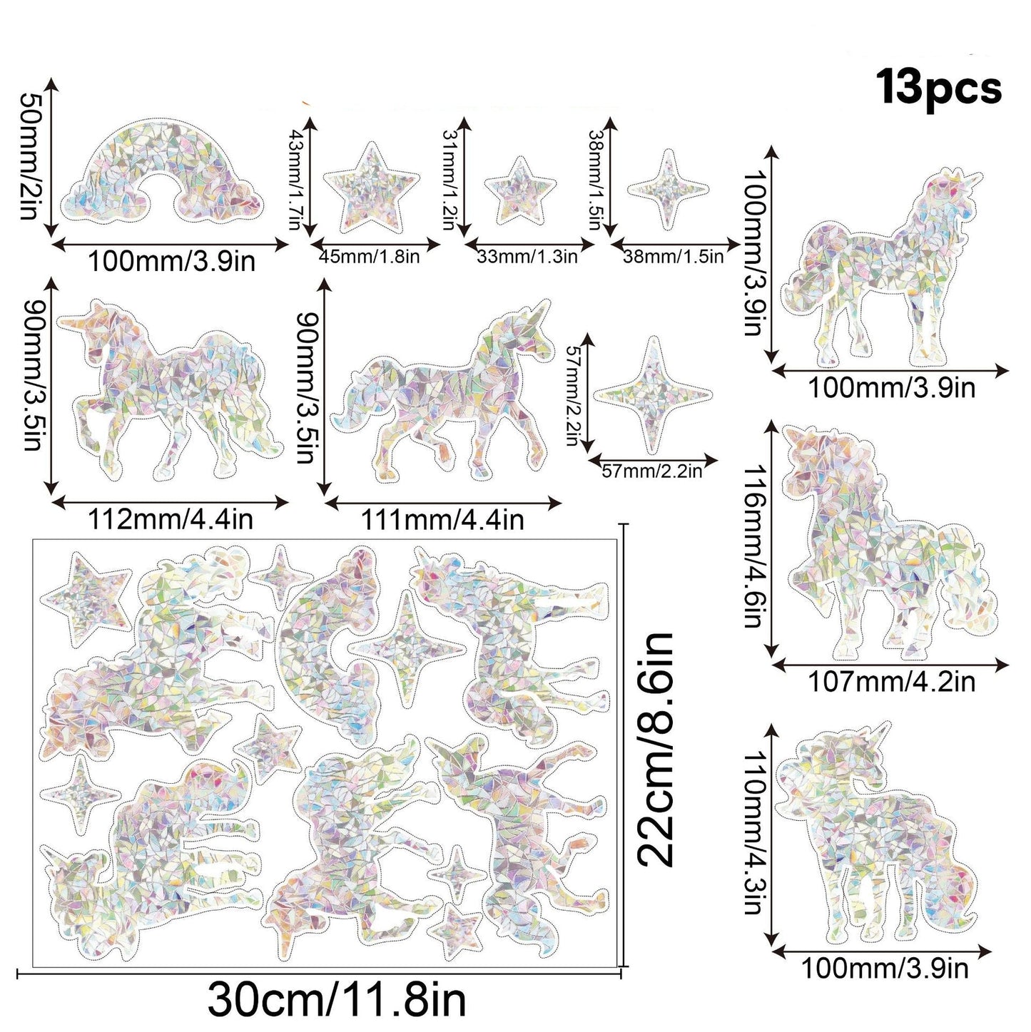 Regnbåge Fönster Klistermärke