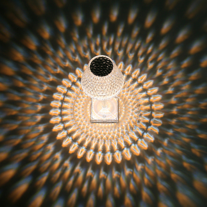 Kristallbordslampa med 3 dimbara belysningsalternativ