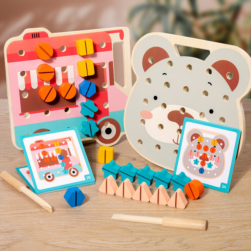 Montessori Färg Skruv Björn Bräda för Små Hantverkare