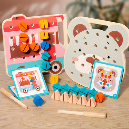 Montessori Färg Skruv Björn Bräda för Små Hantverkare