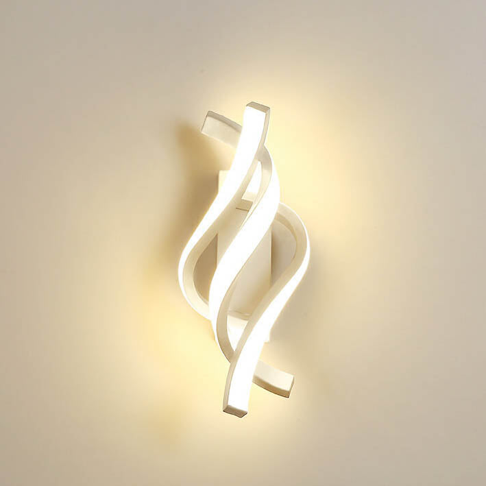 Modern minimalistisk spiral LED-vägglampa med 1 ljus