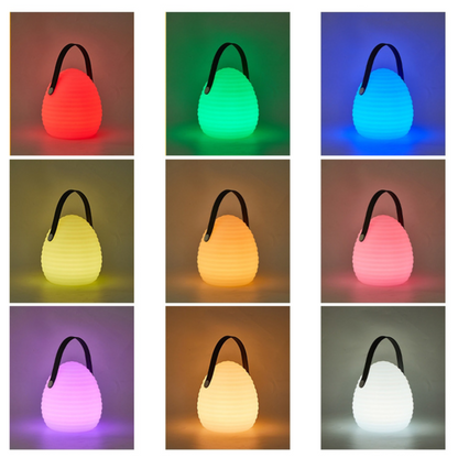 Carvallo Modern LED Utomhuslampa | 16 Färger &amp; Fjärrkontroll | Uppladdningsbar &amp; Vädertålig | Ø16 cm × H20 cm