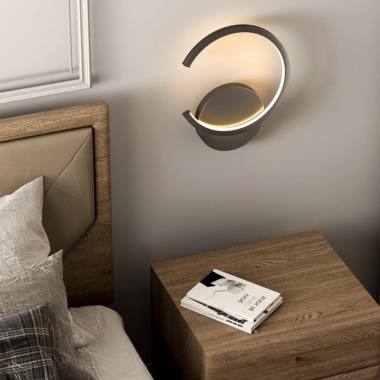 Minimalistisk rund LED-vägglampa med arm, 1 ljus