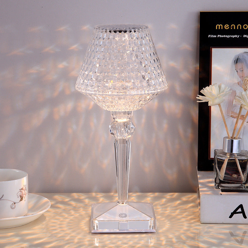 Kristallbordslampa med 3 dimbara belysningsalternativ