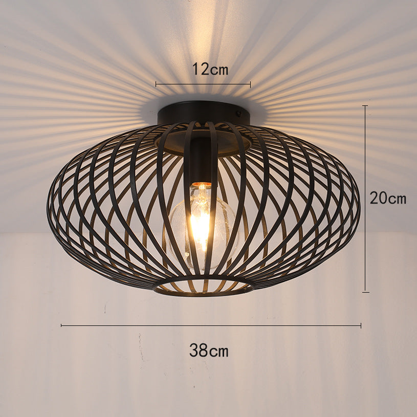 Svart Järn Taklampa