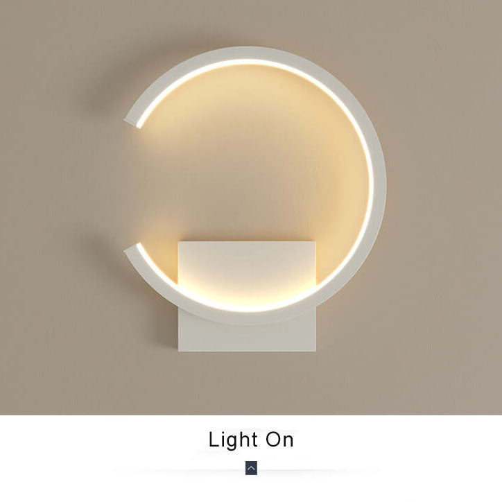 Minimalistisk rund LED-vägglampa med arm, 1 ljus