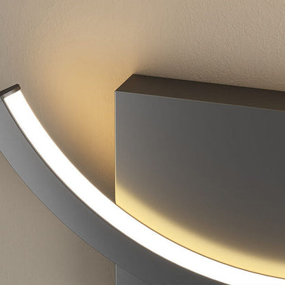 Minimalistisk rund LED-vägglampa med arm, 1 ljus