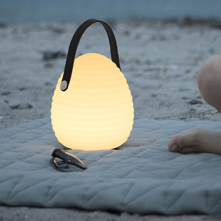 Carvallo Modern LED Utomhuslampa | 16 Färger &amp; Fjärrkontroll | Uppladdningsbar &amp; Vädertålig | Ø16 cm × H20 cm