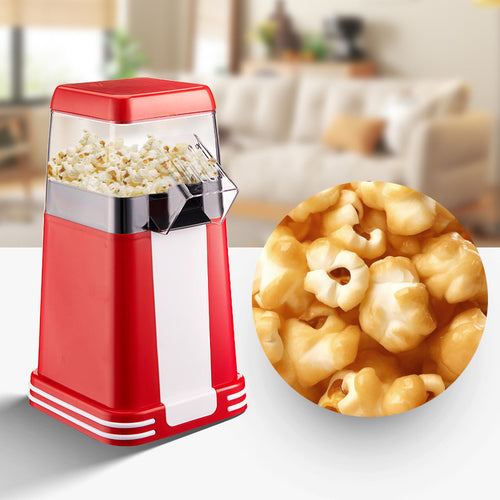 1200 Watts Elektrisk Popcornmaskin – Retro Stil med Måttkopp &amp; Avtagbart Lock