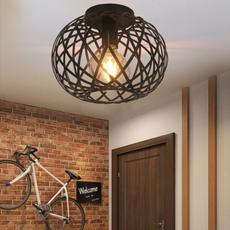 Svart Järn Taklampa