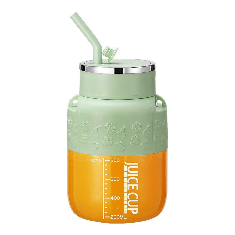 2in1 Flaska Mixer med Drickstrå 800ml - Perfekt för På Språng!
