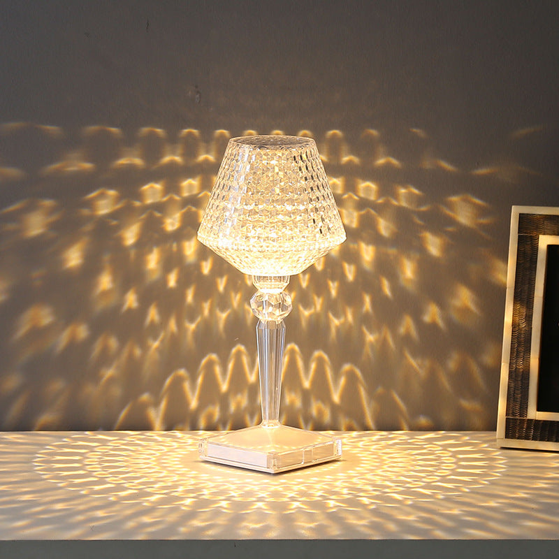 Kristallbordslampa med 3 dimbara belysningsalternativ