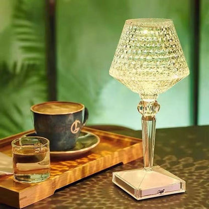 Kristallbordslampa med 3 dimbara belysningsalternativ