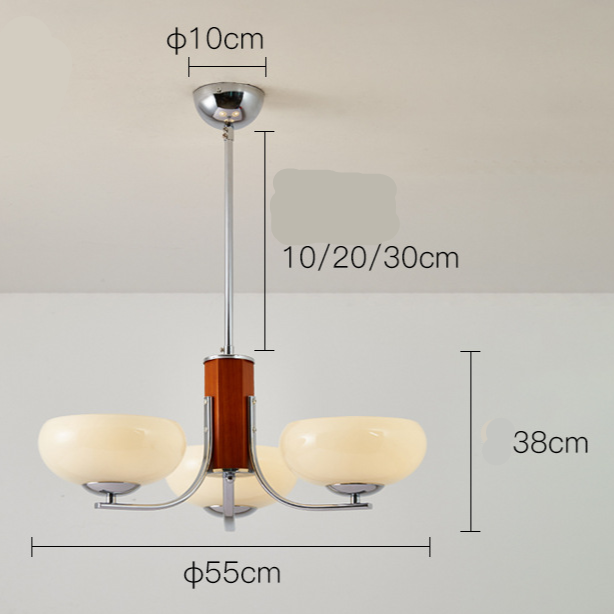 Lunaro | Bauhaus Pendellampa med 3/5 opalglas-huvuden