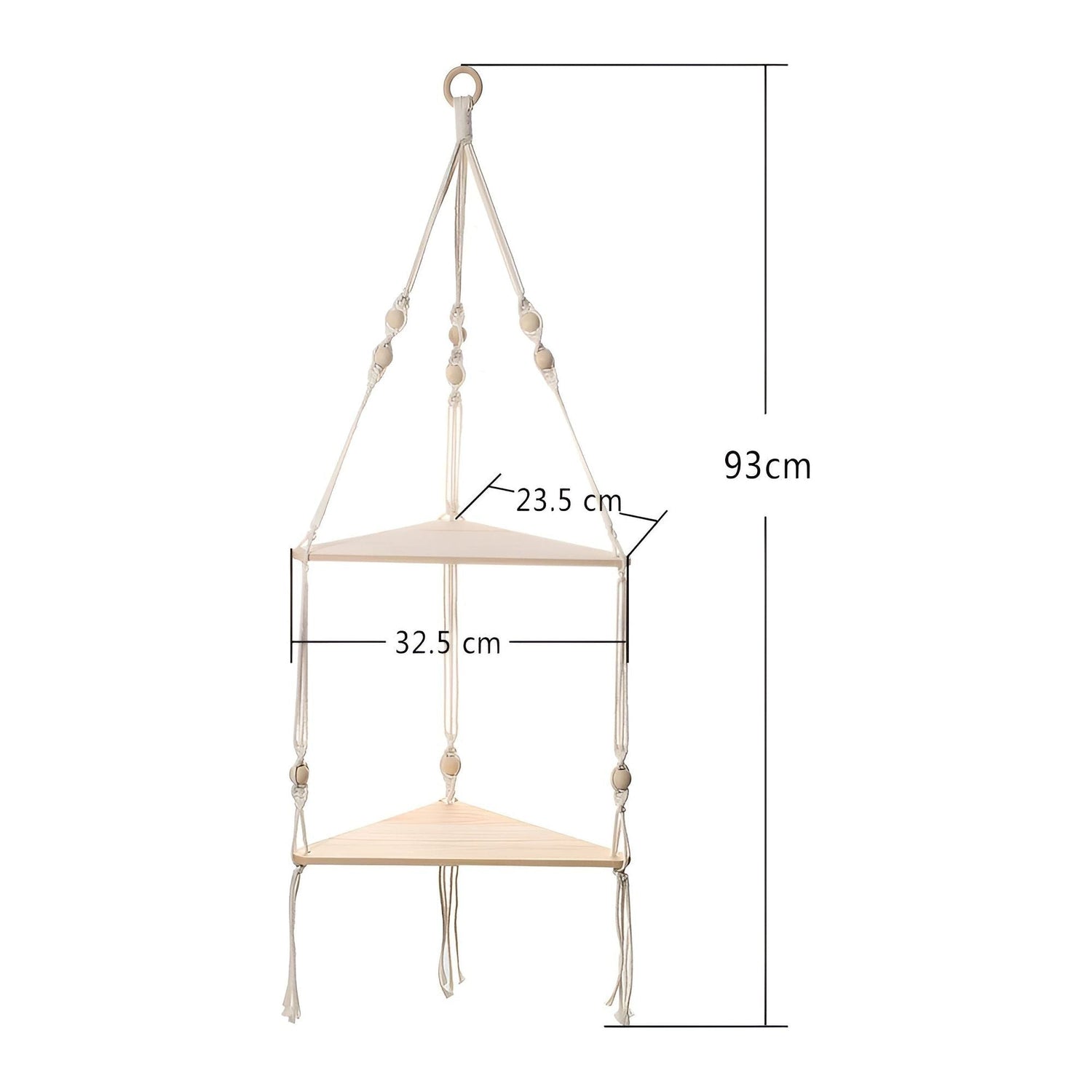 Hängande Väggshelf - Dekorativ hylla med triangulär snördesign | Ideal för ditt hem