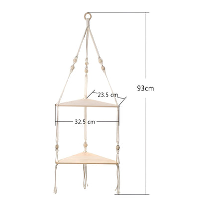 Hängande Väggshelf - Dekorativ hylla med triangulär snördesign | Ideal för ditt hem