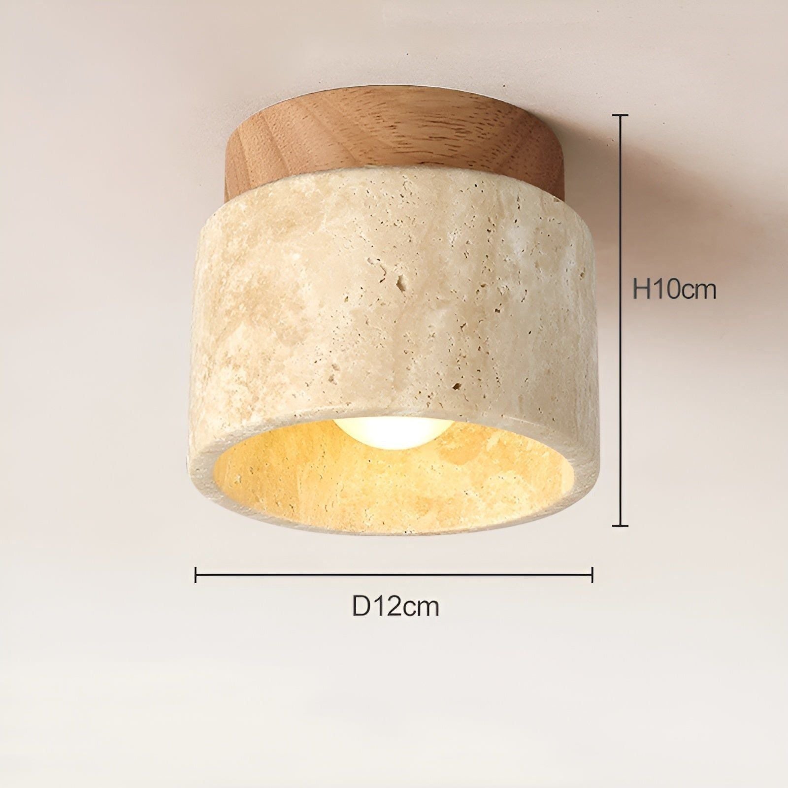 LumiStone - Wabi Sabi Gul Marmorerad Japansk Taklampa