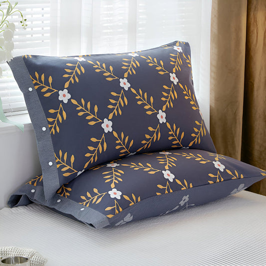 Andningsbar bomullskuddfodral – vintageutseende med knappdetalj