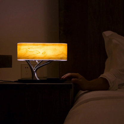 LumiSync Lampa - Bordslampa med Bluetooth-högtalare och trådlös laddare