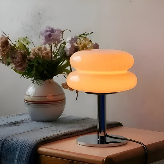 Glaslampe i Macaron-stil – elegant glas-bordlampe til hyggelig atmosfære