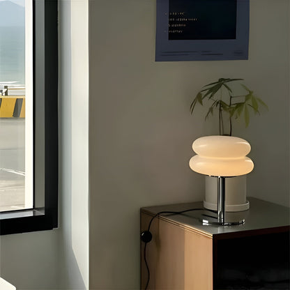 Glaslampe i Macaron-stil – elegant glas-bordlampe til hyggelig atmosfære