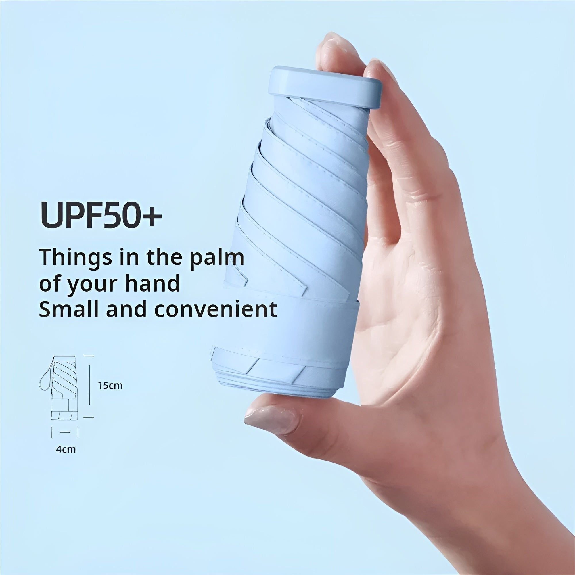 PocketSun Paraply - Lätt Kompakt Fällbar Reseparaply