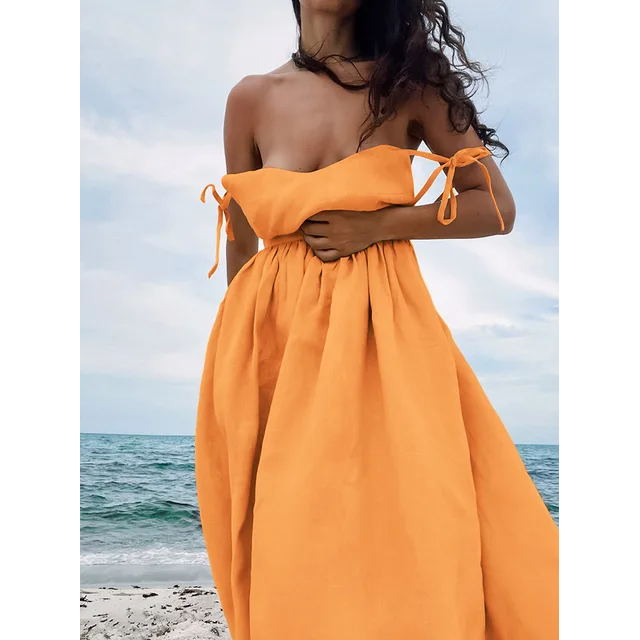 Jana Dress - Rygglös sommarklänning med justerbara axelremmar