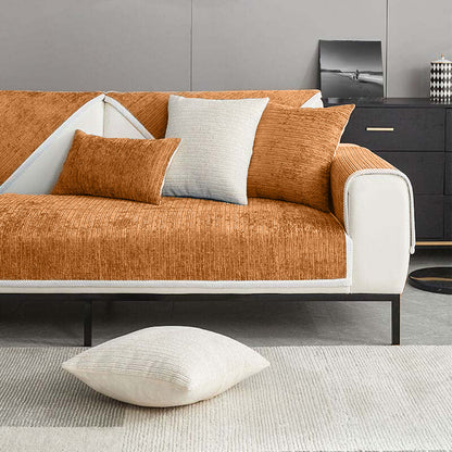 Enkel Randig Chenille Anti-rett Scratch-sofföverdrag för Husdjur